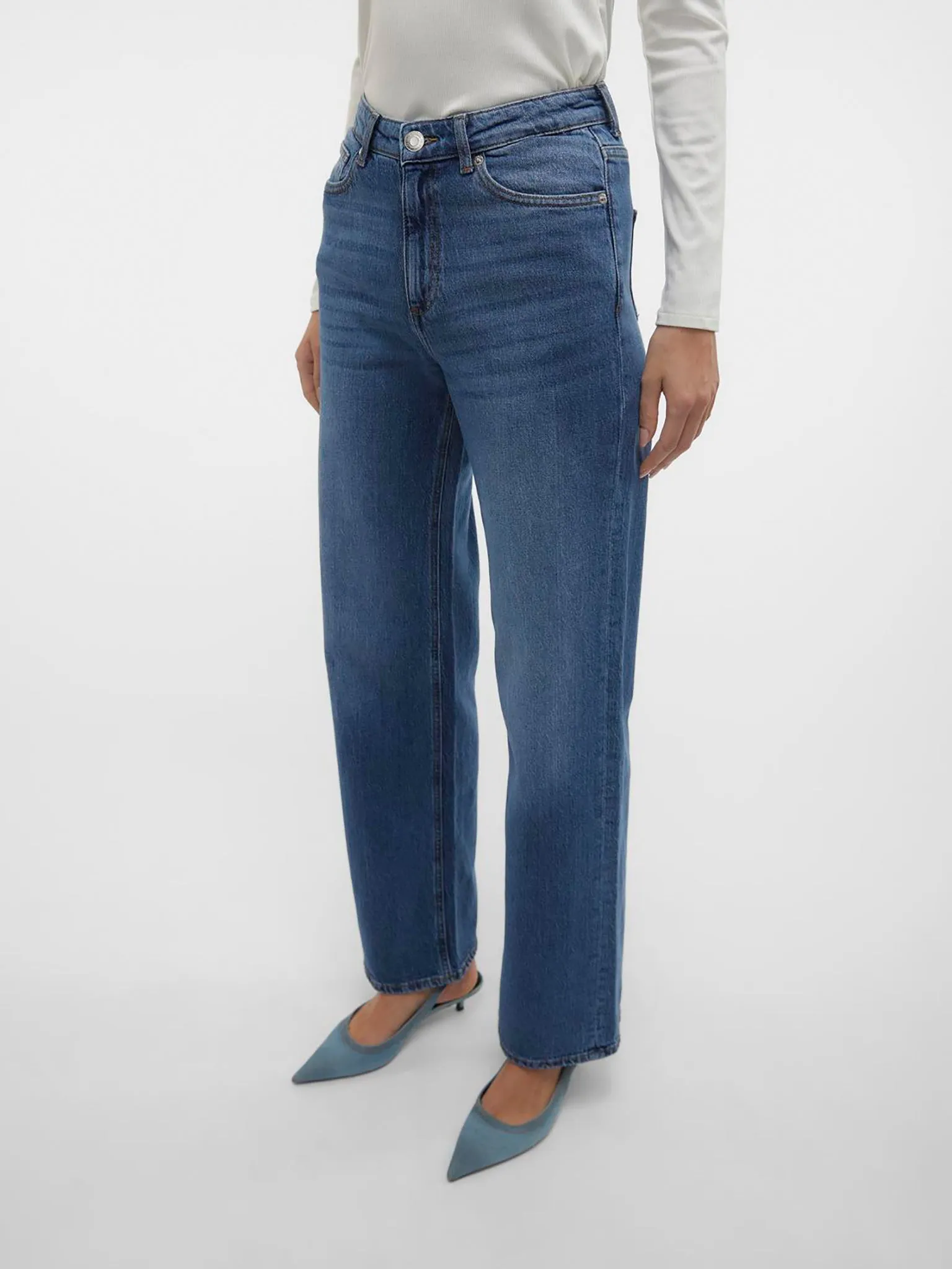 Γυναικείο παντελόνι τζιν VMTESSA HR WIDE JEANS RA380 GA NOOS 10308153 | 10308153