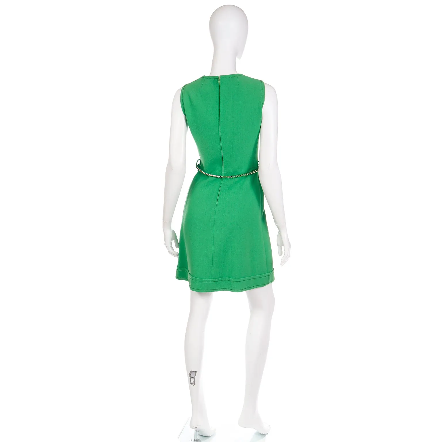 1960s Couture Veronese 414 Saint Honore Paris Vintage Green Dress
