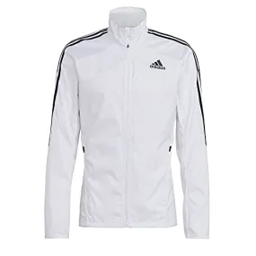 adidas Men's Standard Marathon Jacket 3-Stripes, White/Black, X-Large