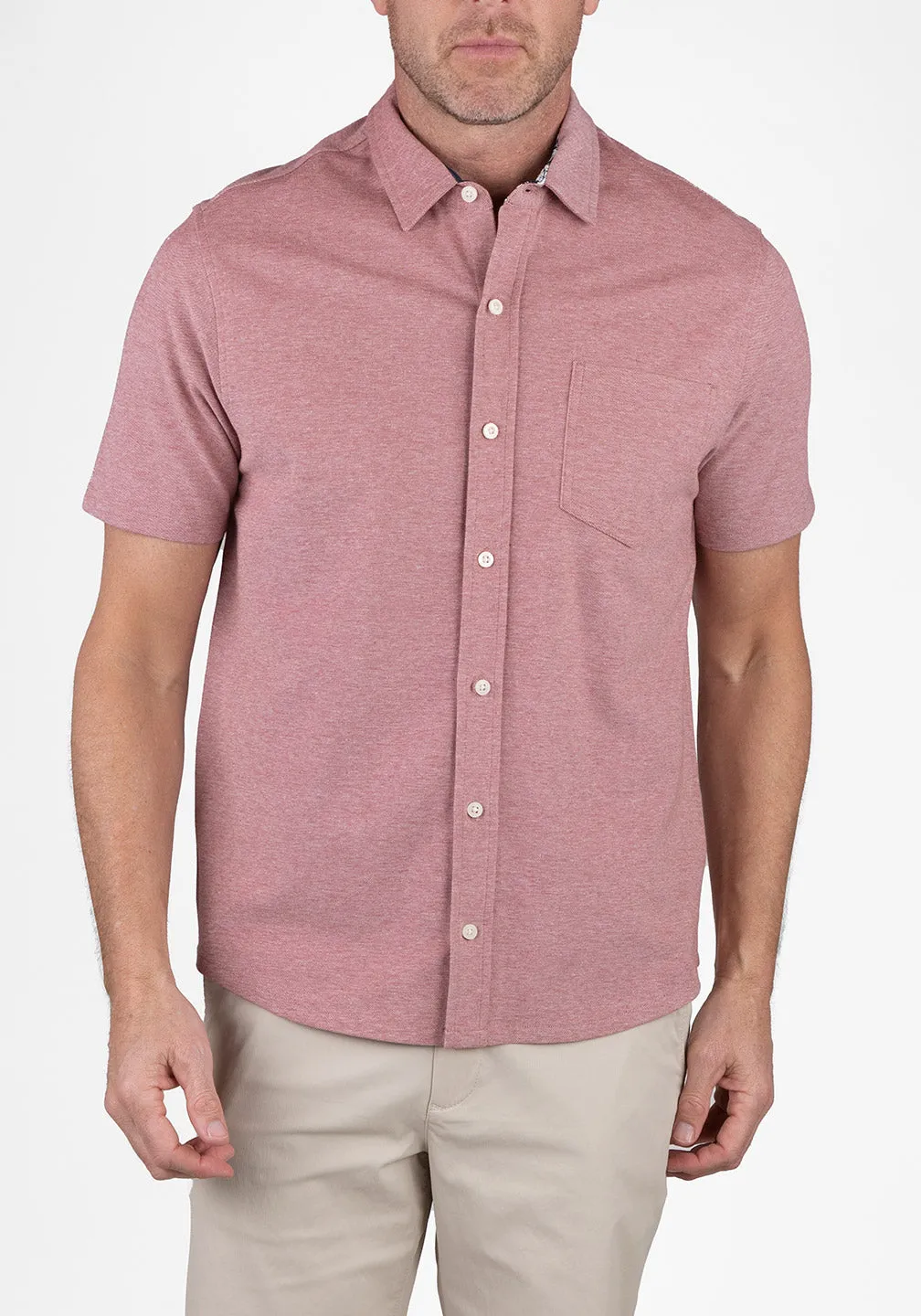 Airotec® Slim-Fit Birdseye Pique Short Sleeve Shirt