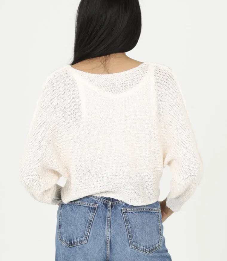 Ang Open Knit Sweater-Bone