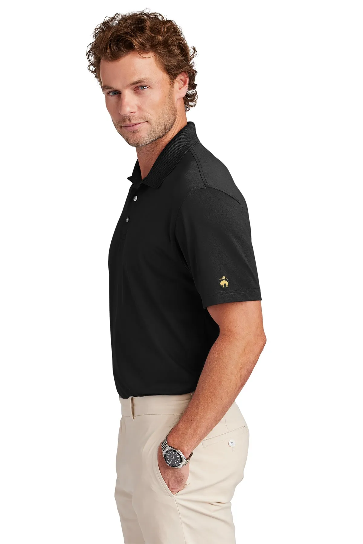Brooks Brothers Mesh Pique Performance Custom Polos, Deep Black