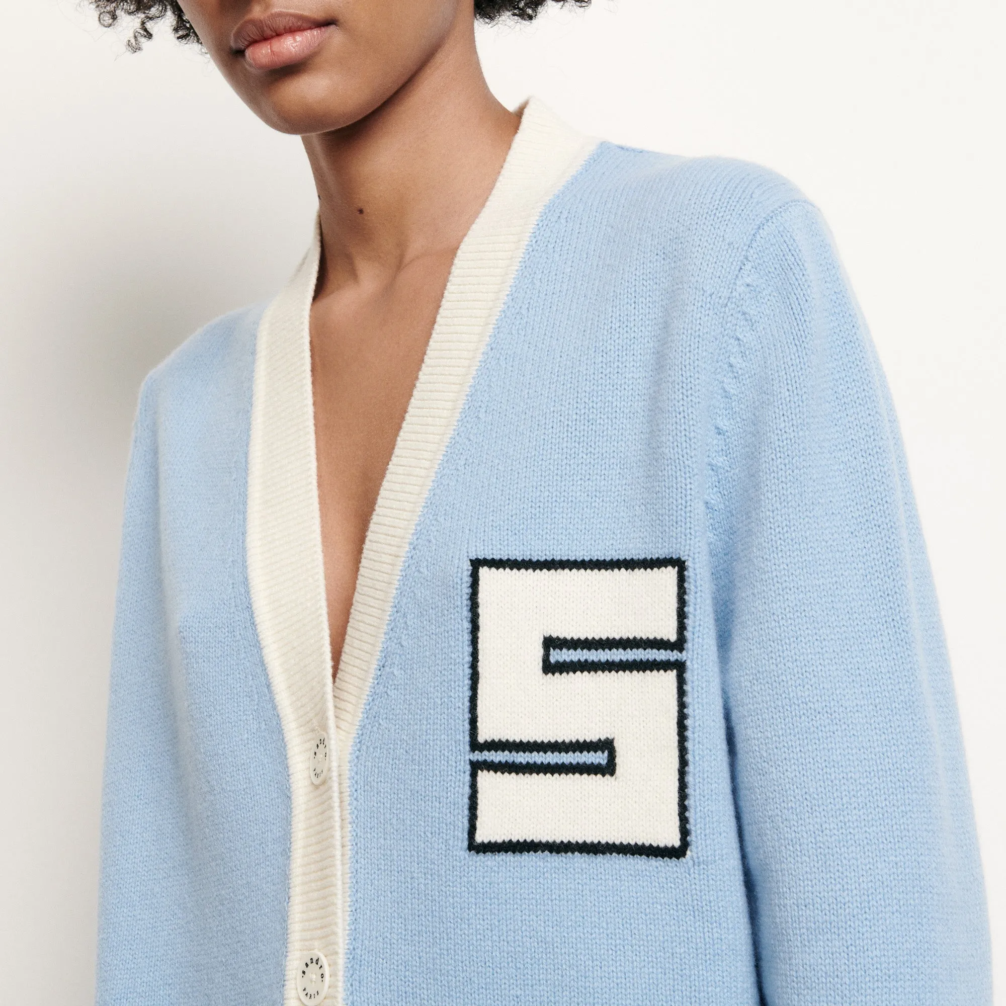 Cardigan en laine esprit collège