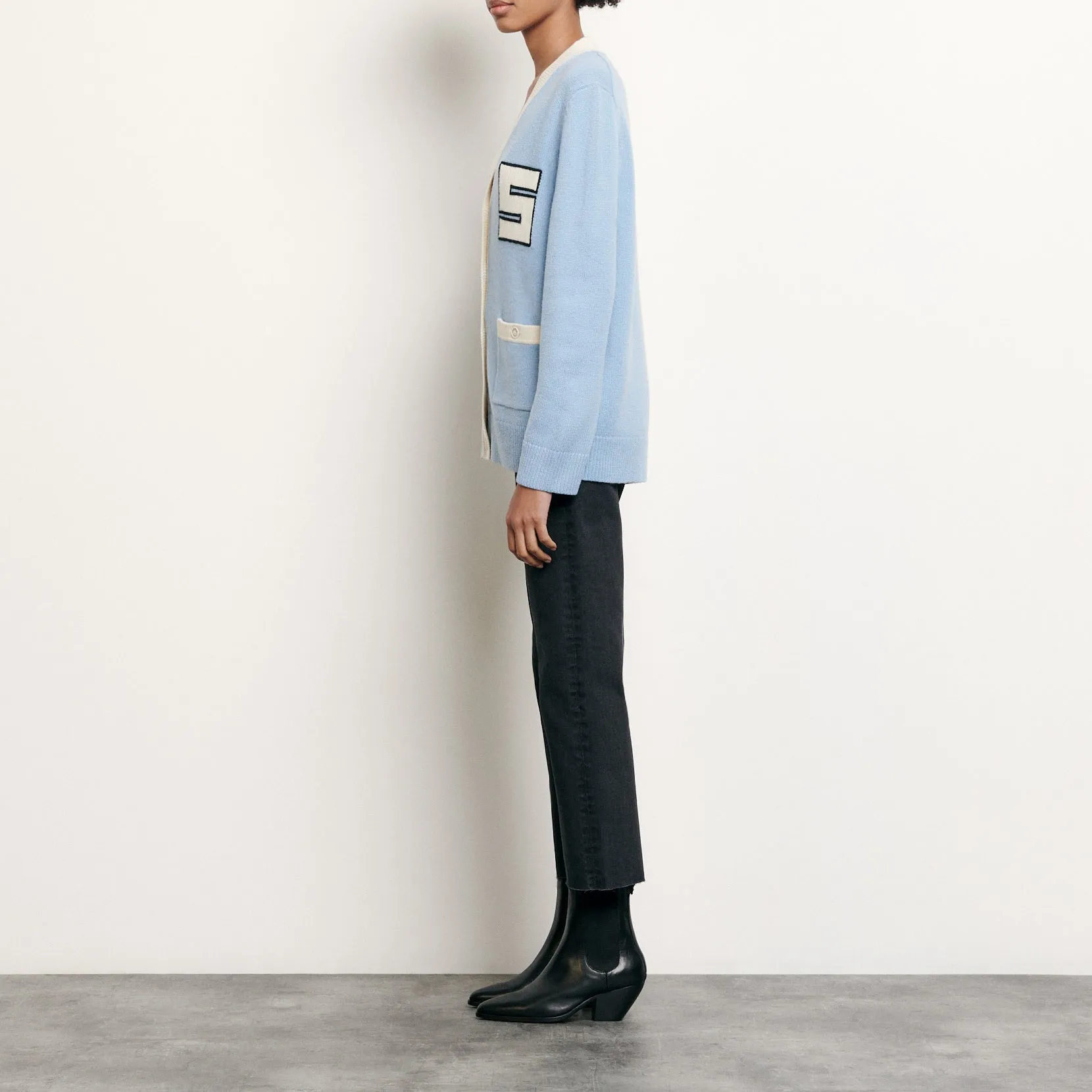 Cardigan en laine esprit collège