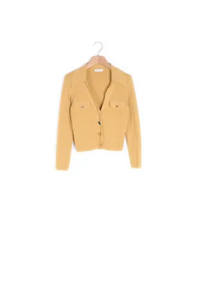 Cardigan en maille à col polo