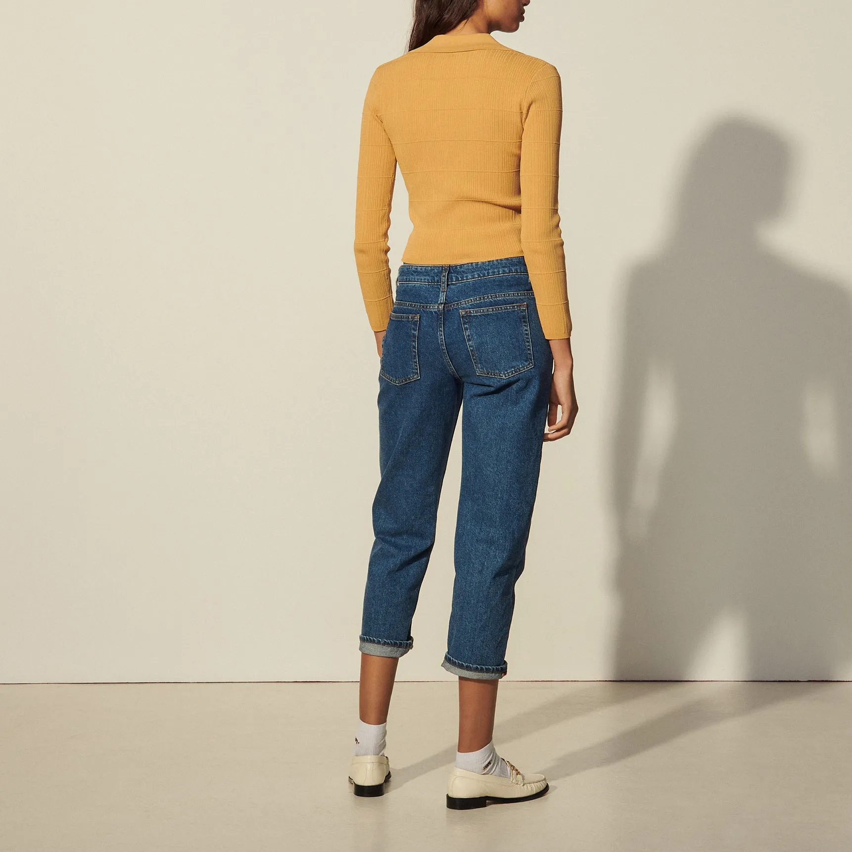 Cardigan en maille à col polo
