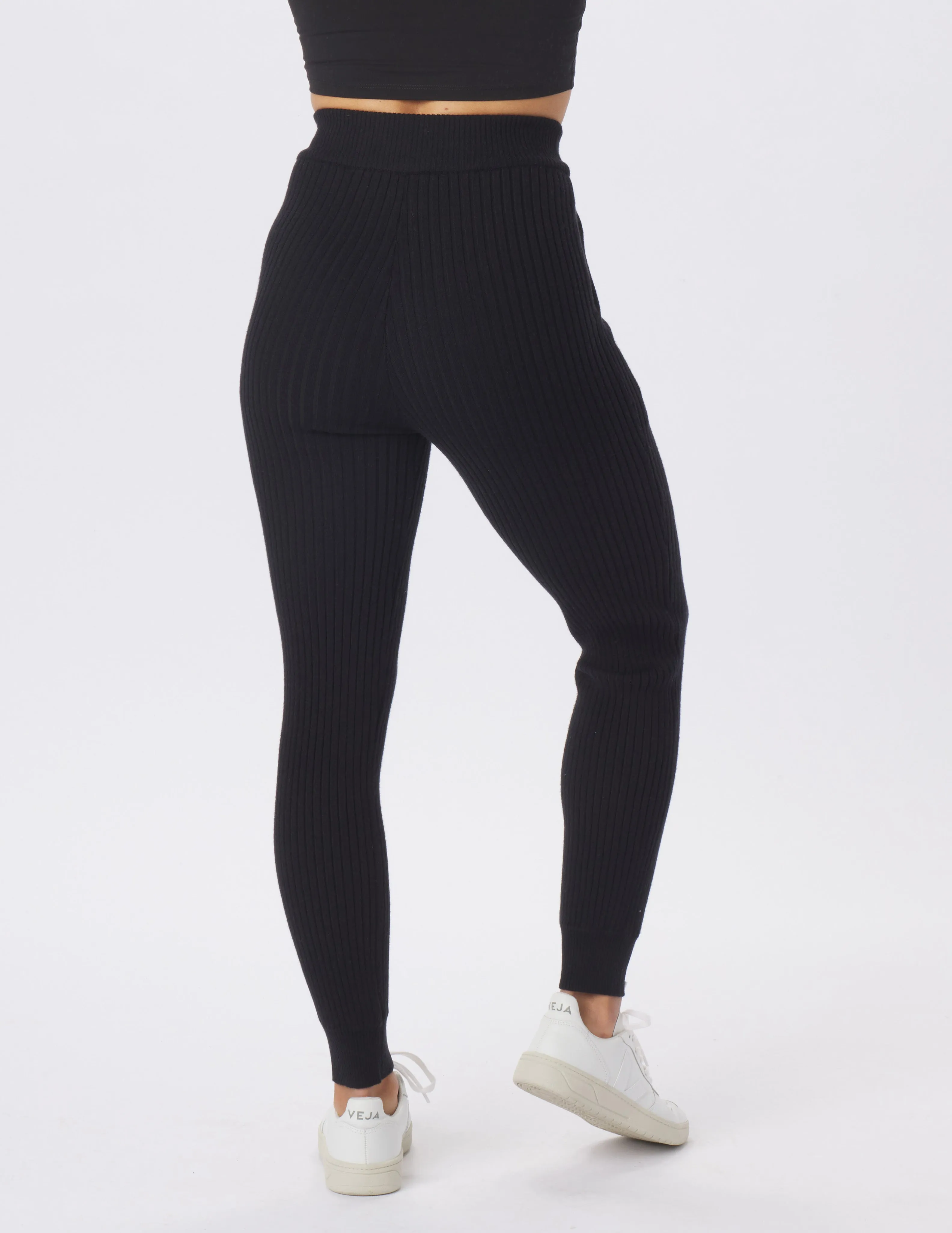 Couture Rib Jogger: Black