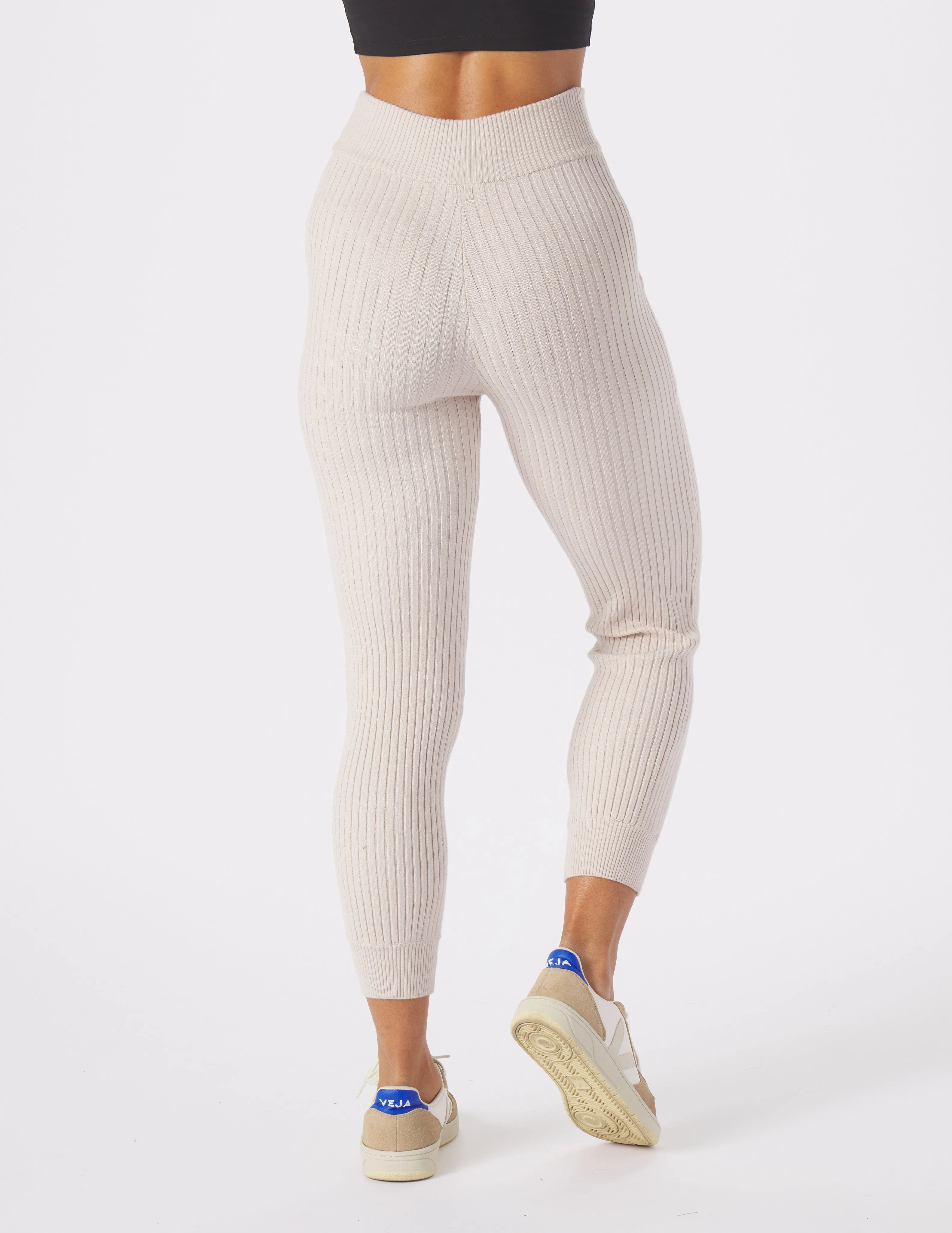 Couture Rib Jogger: Oatmilk