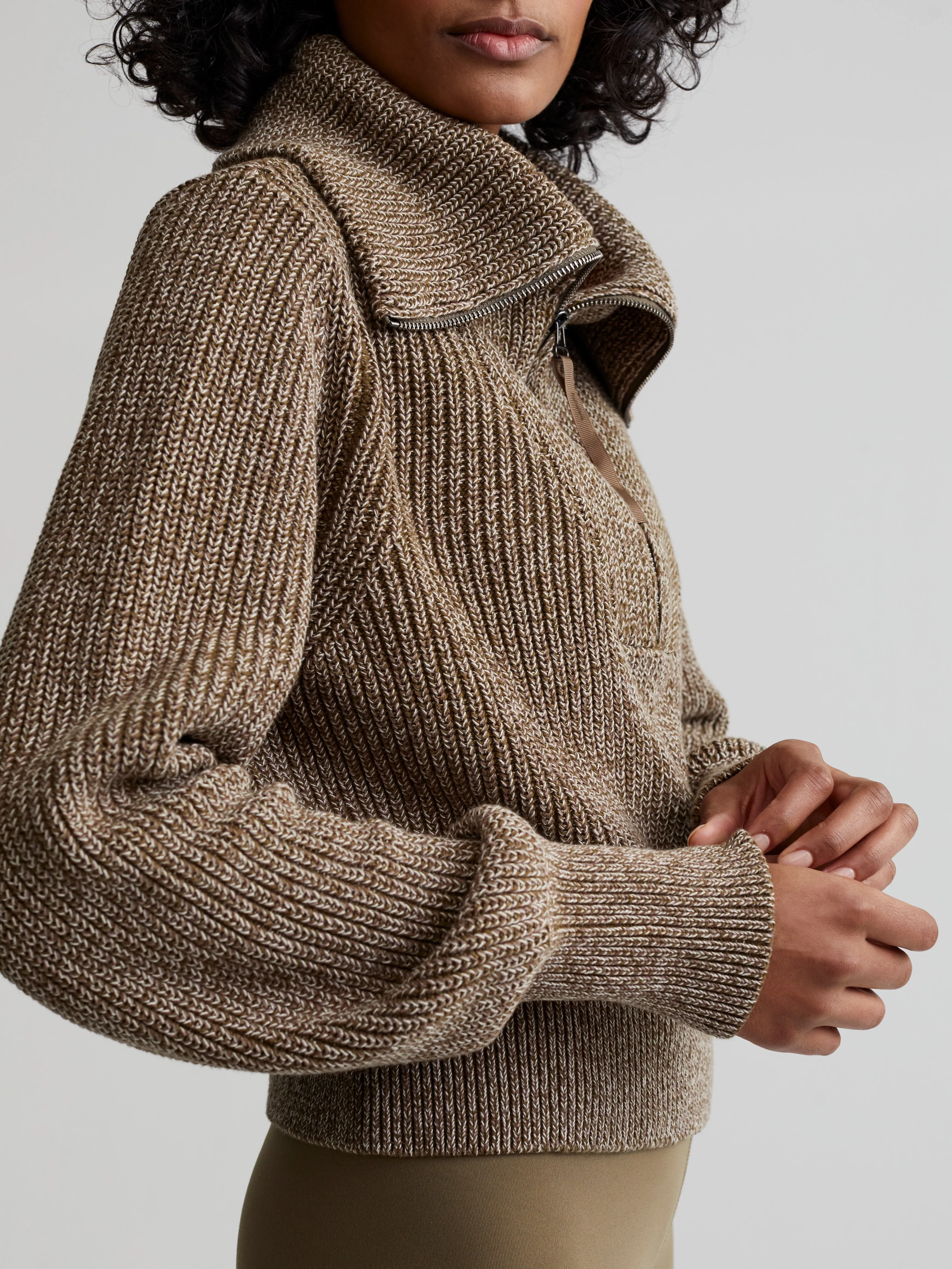 Dark Olive Speckle Mentone Half-Zip Pullover