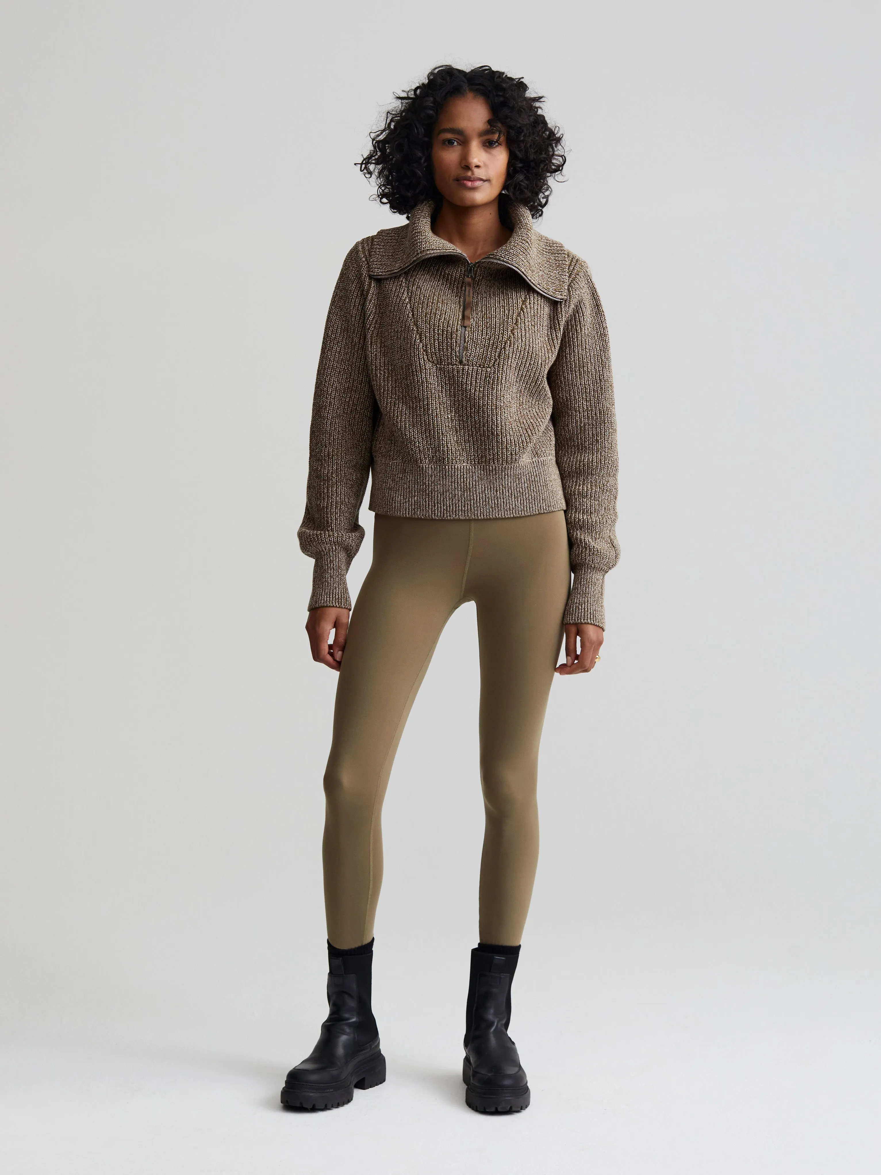 Dark Olive Speckle Mentone Half-Zip Pullover