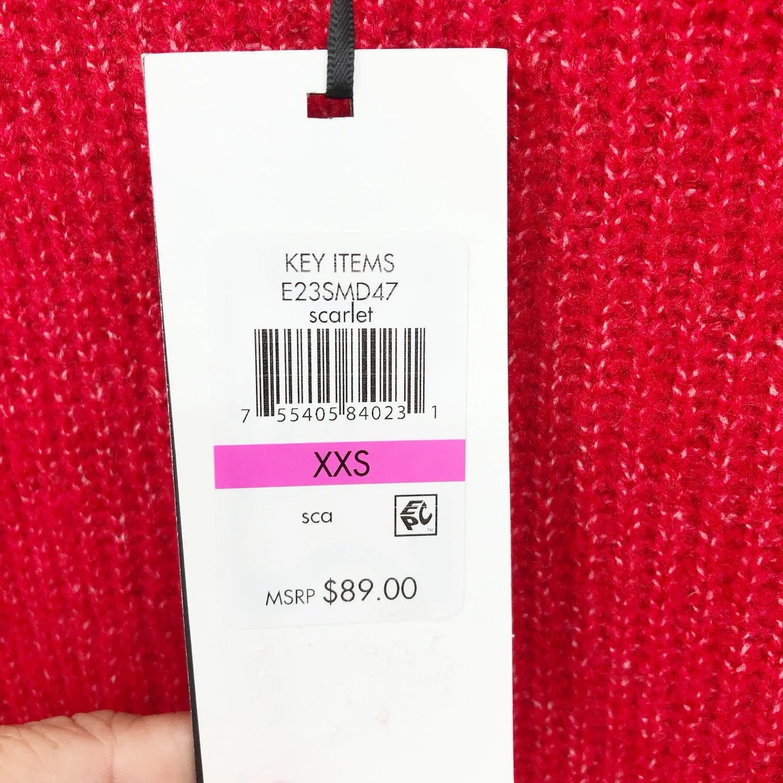 DKNY JEANS Womens Sweater XXS Red Scarlet Crewneck Pullover Button Detail NWT