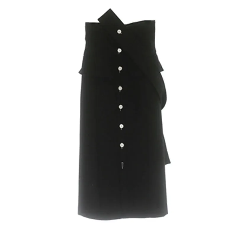 Fashion Straight Skirt For Women High Waist Solid Minimalist Split Midi Skirts Female Korean Clothes Style