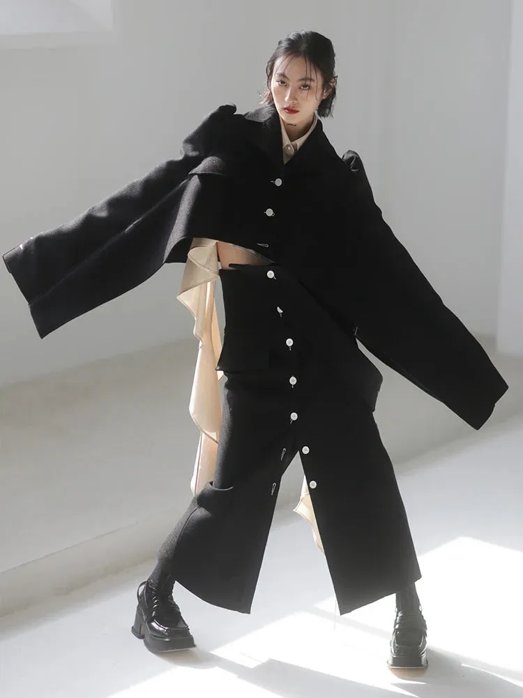 Fashion Straight Skirt For Women High Waist Solid Minimalist Split Midi Skirts Female Korean Clothes Style