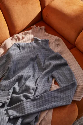 Frill High Neck Cable knit