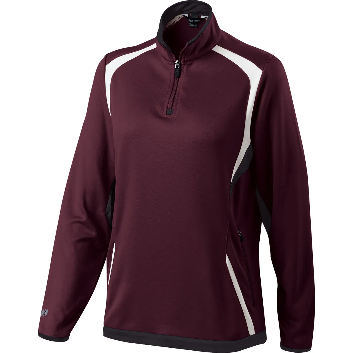 Holloway Women's Maroon/Black/White Quarter Zip Transform Pullover