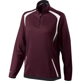 Holloway Women's Maroon/Black/White Quarter Zip Transform Pullover