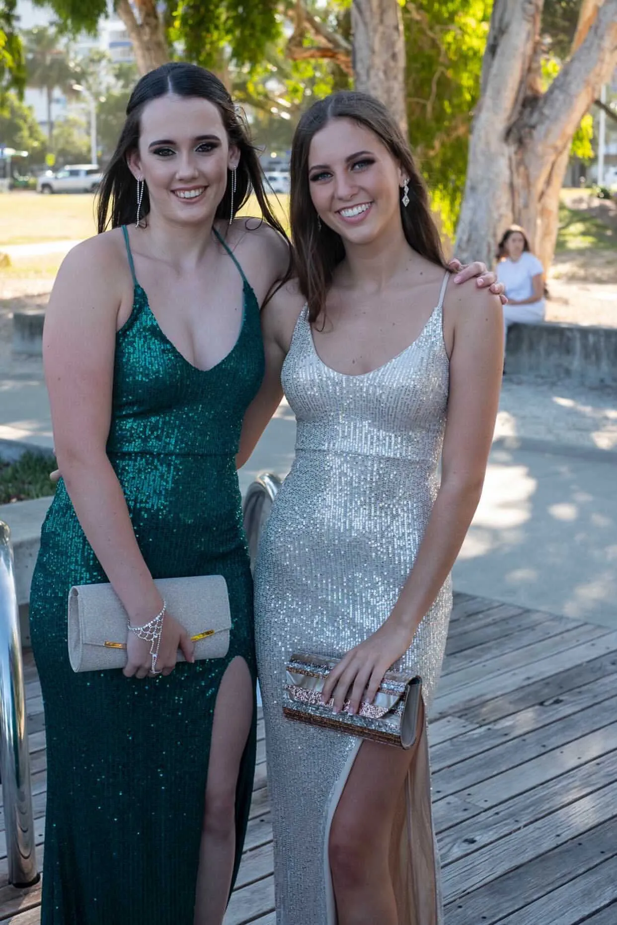 Honey Couture LUZ Emerald Green Lace Up Sequin Formal Gown Dress