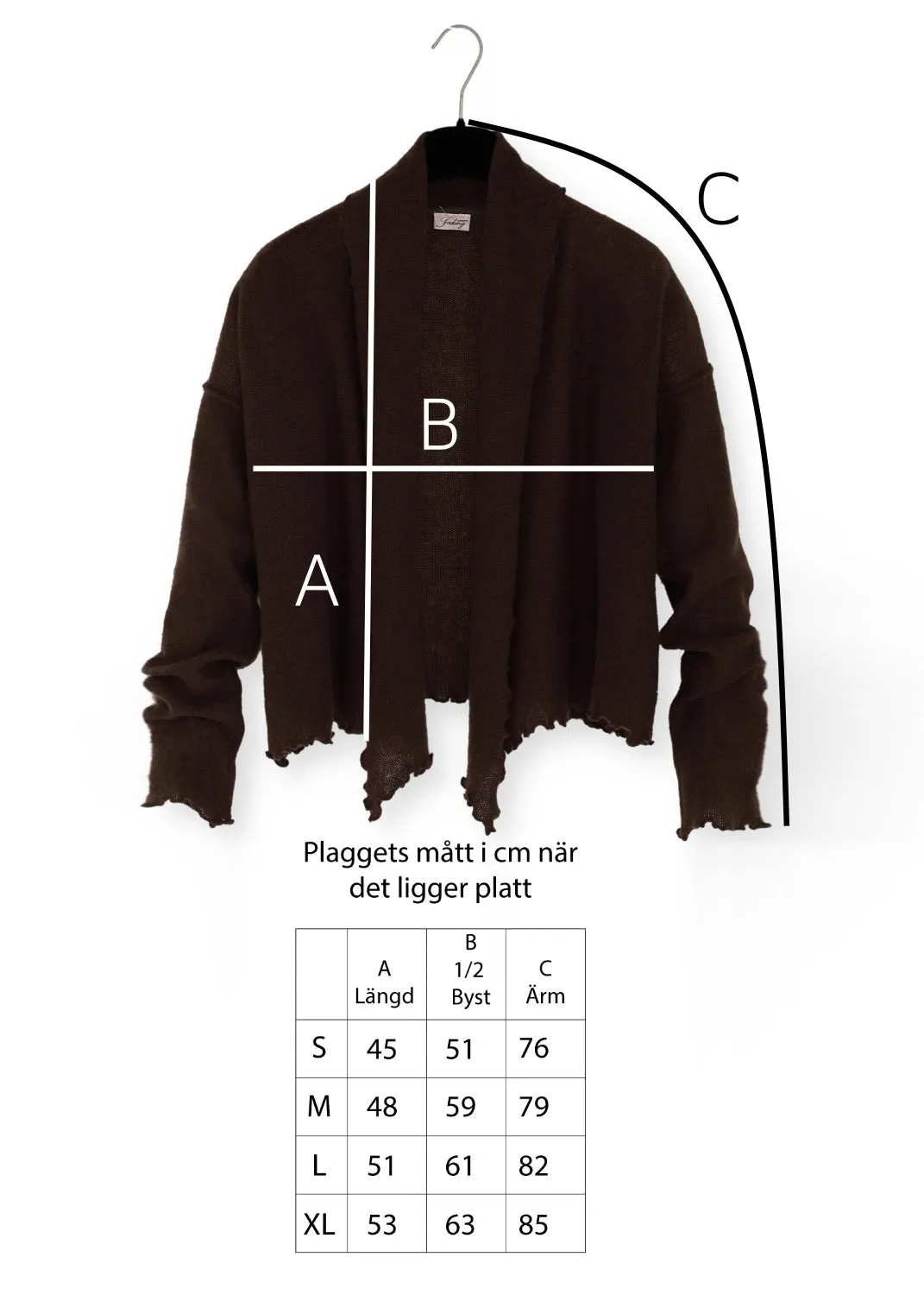 Kashmir cardigan med draperad sjalkrage - Coffe brown