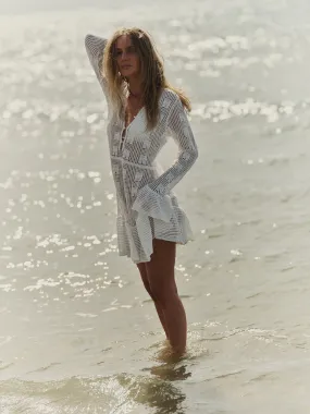 Kiki Crochet Knit Dress - White