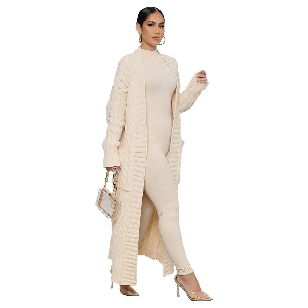 Knit Ribbed Cardigan long Sweater