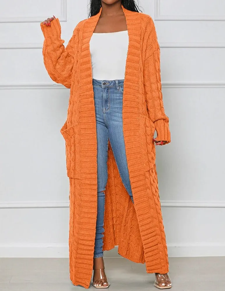 Knit Ribbed Cardigan long Sweater