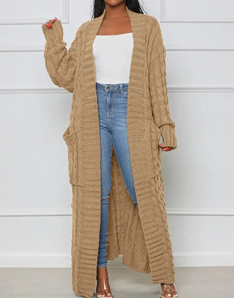 Knit Ribbed Cardigan long Sweater