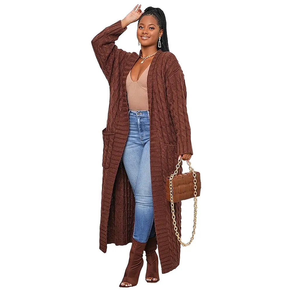 Knit Ribbed Cardigan long Sweater