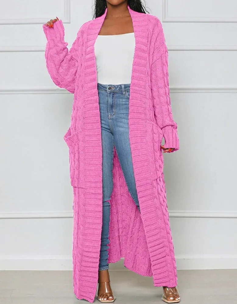 Knit Ribbed Cardigan long Sweater