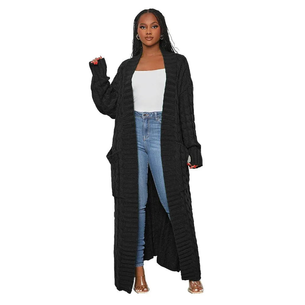 Knit Ribbed Cardigan long Sweater