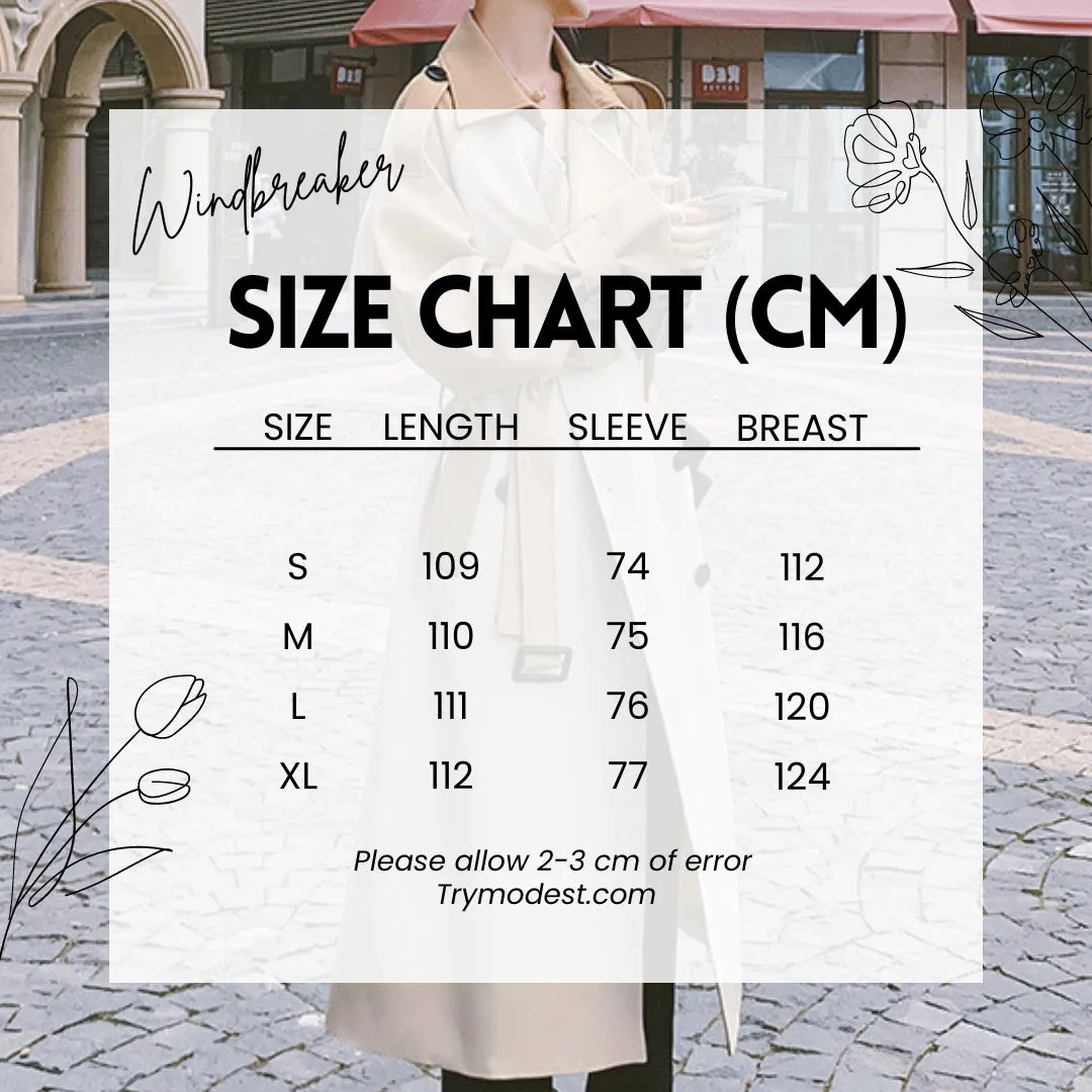 Korean windbreaker Full Sleeved trench coat Wide Waist