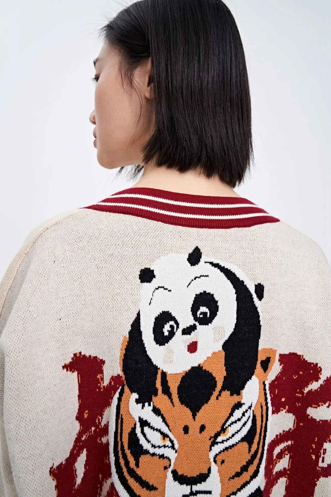 Kung Fu Panda Universal Casual Knitted Cardigan