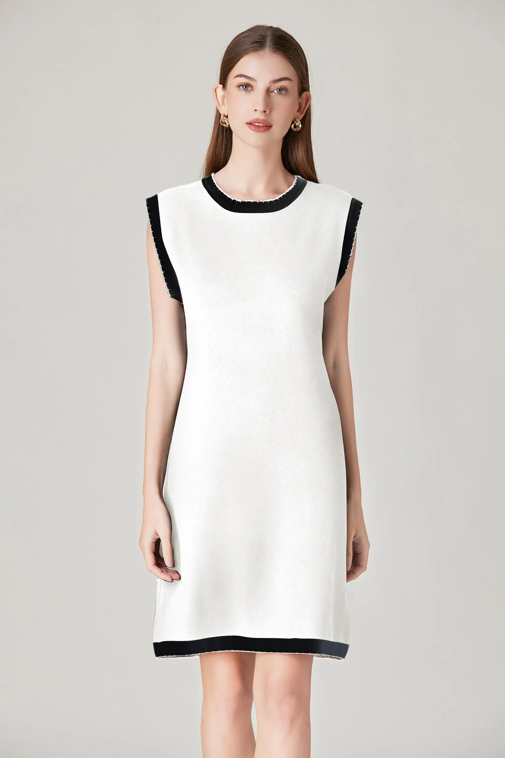 Layla Contrast Trim Stretch Knit Dress
