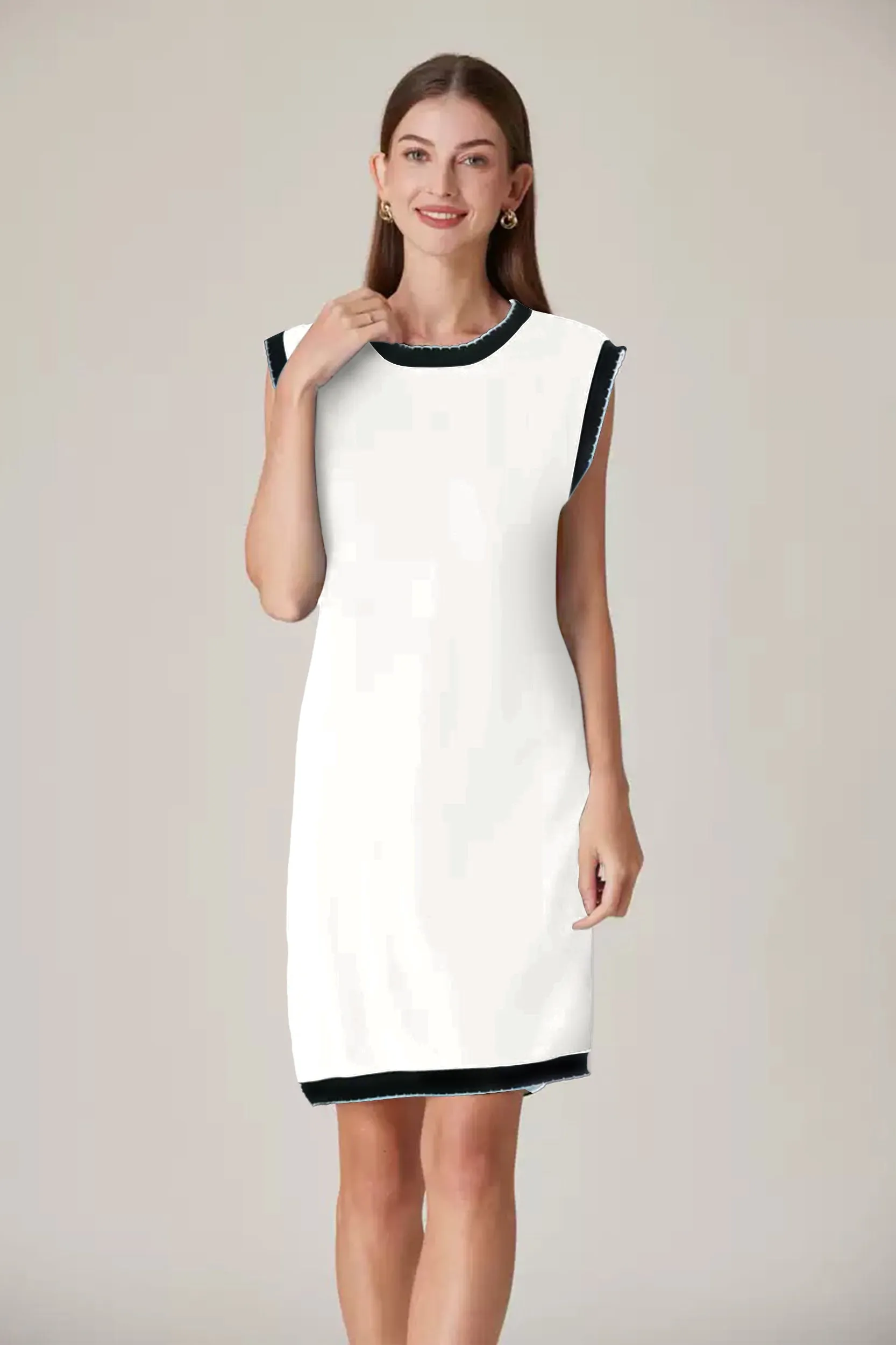 Layla Contrast Trim Stretch Knit Dress