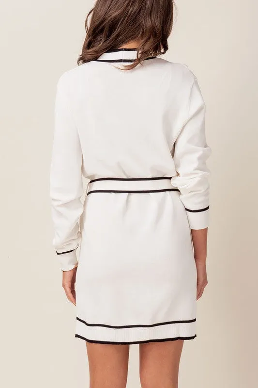 LIANNA TIE WAIST DRESS - WHITE