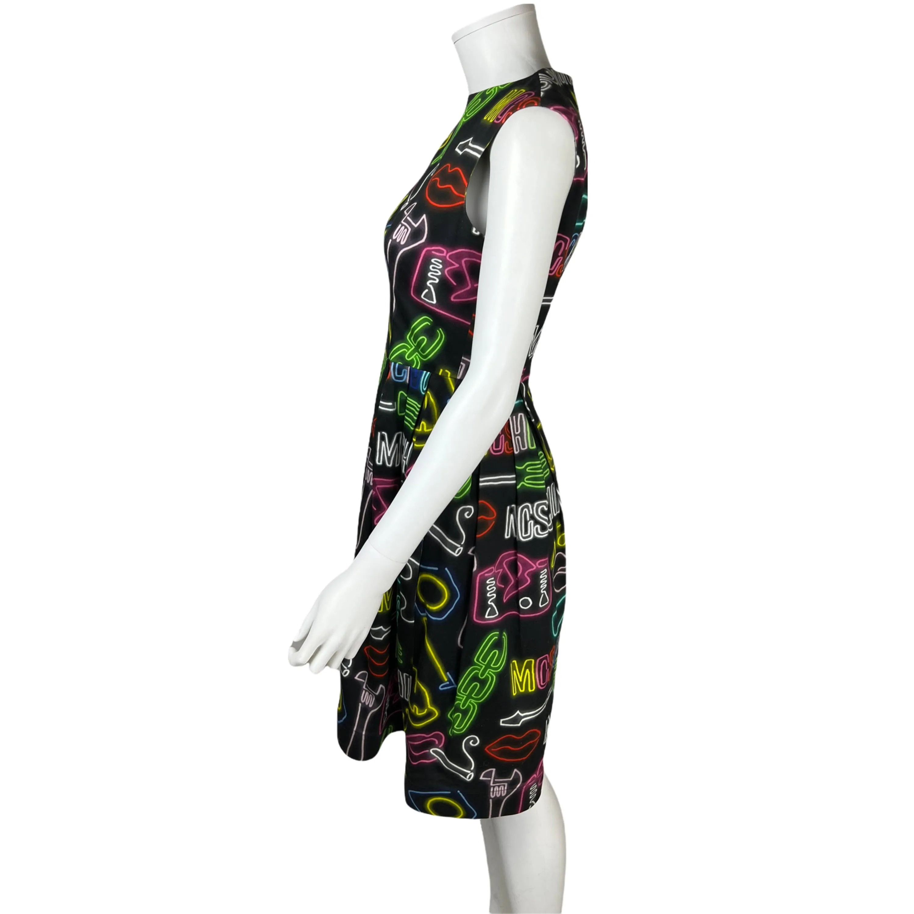 Moschino Couture Dress Neon Signs Size Medium 8
