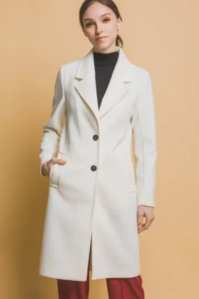 Notched Lapel Buttoned Coat