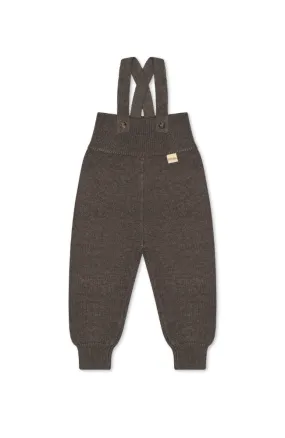 Pants Knit High Straps - Dark oak