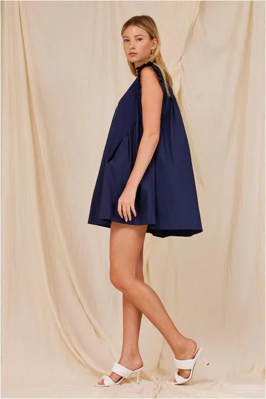 Poplin & Knit Swing Dress
