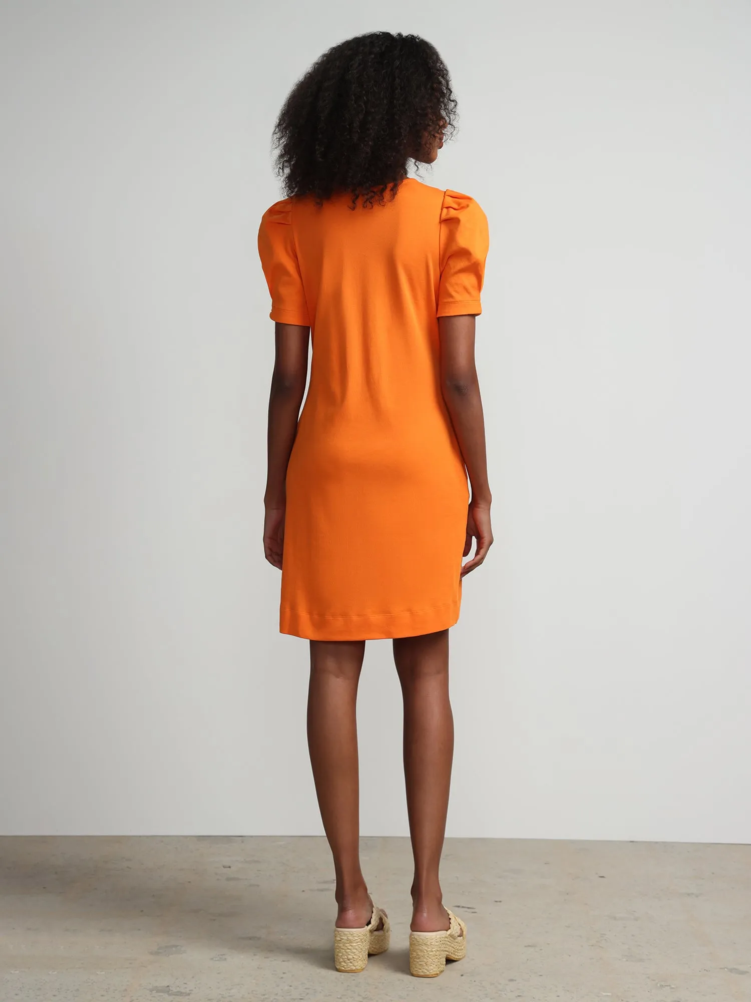 Puff-Sleeve Shift Dress - City Knits