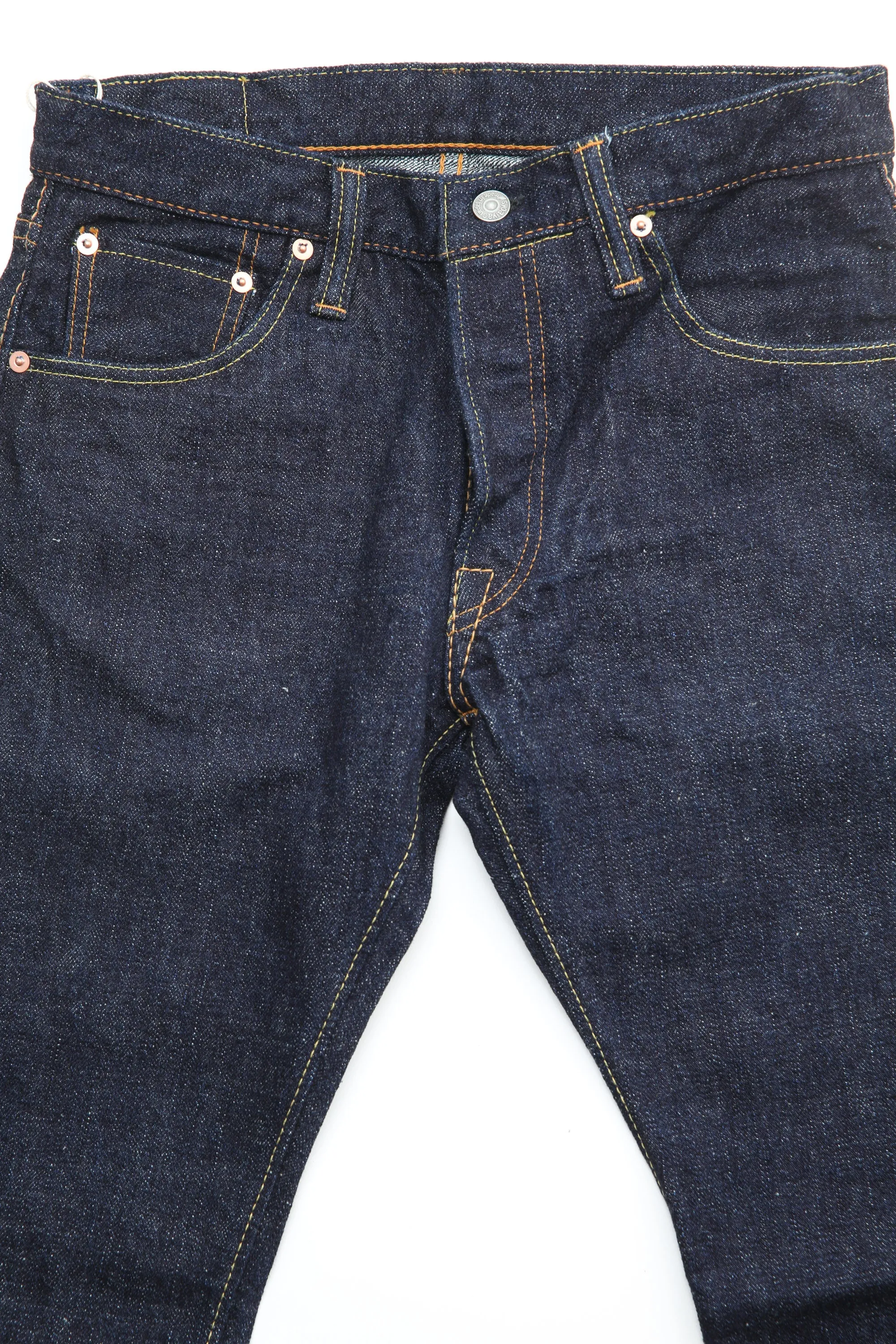 Pure Blue Japan SLB-005 Men's Woven Jeans 16.5oz Slub Denim Slim Straight Wash - Indigo