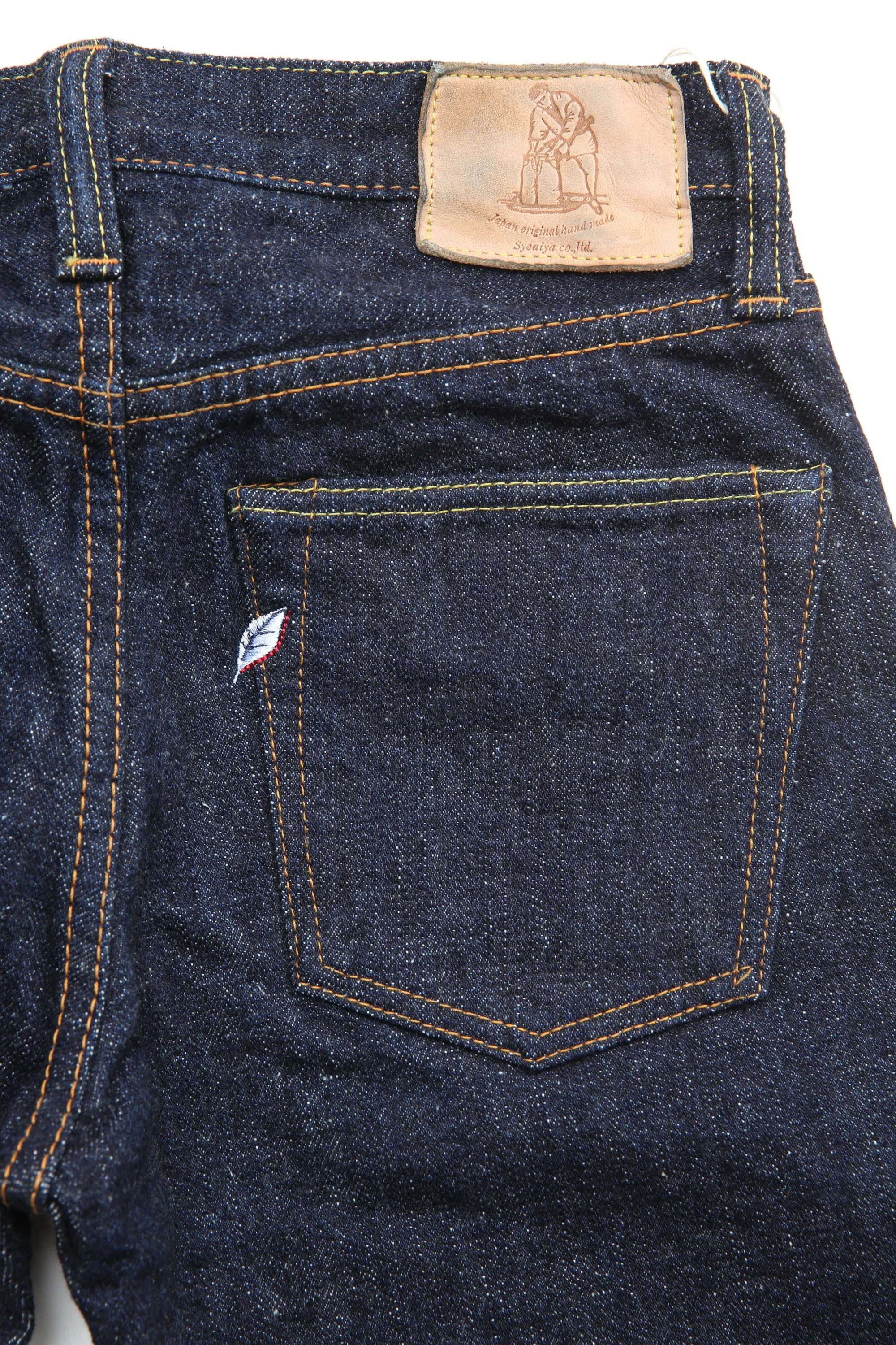 Pure Blue Japan SLB-005 Men's Woven Jeans 16.5oz Slub Denim Slim Straight Wash - Indigo