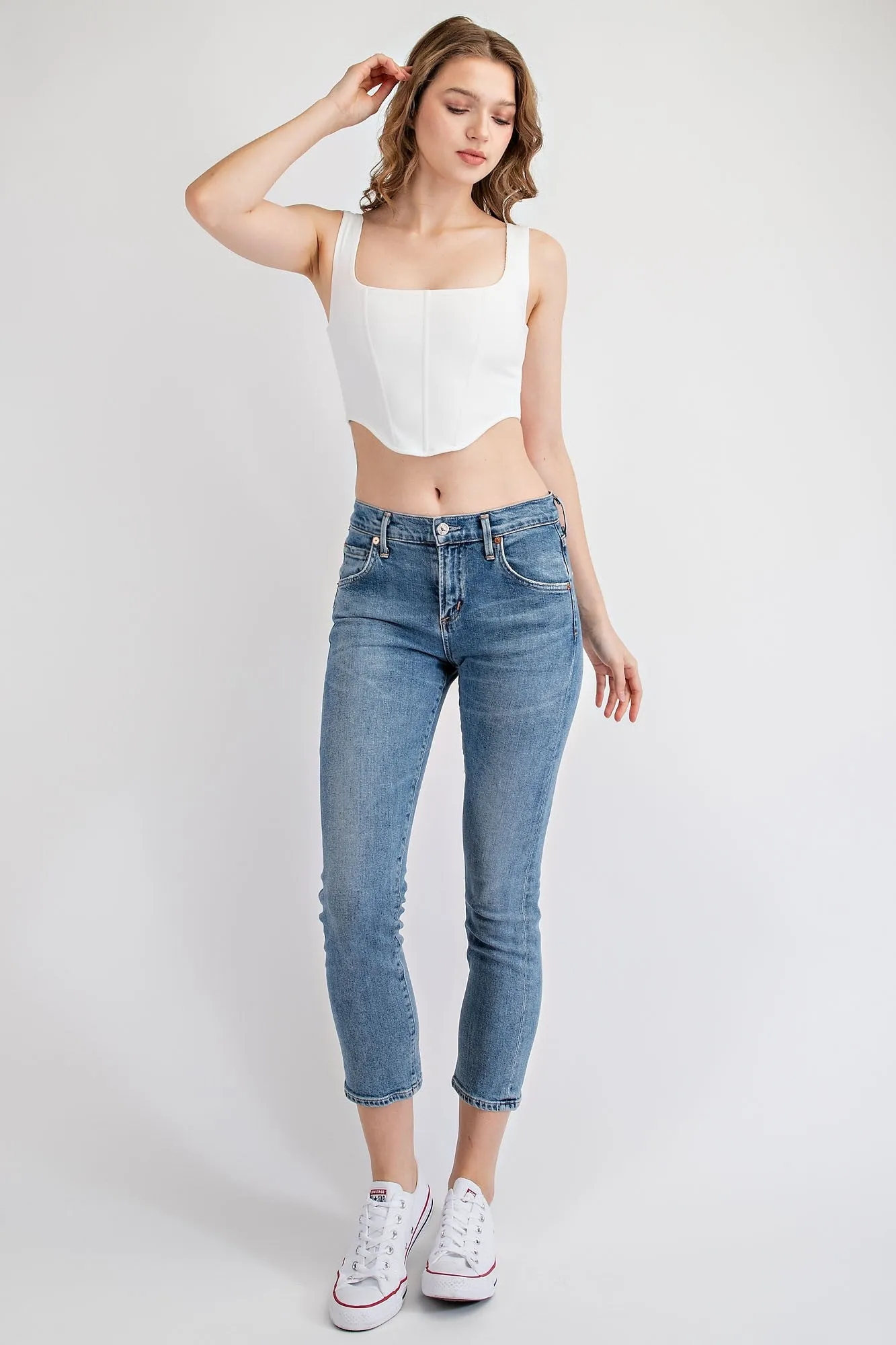 Rib Knit Corset Tank Top
