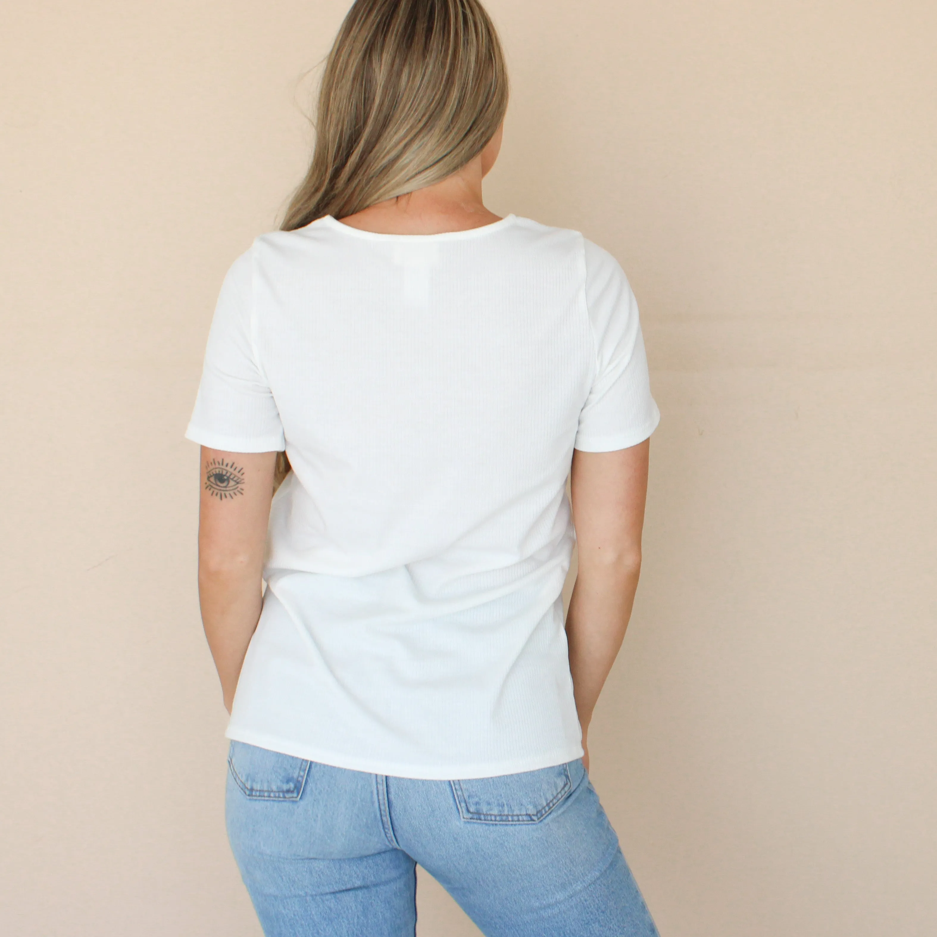 Ribbed Cut Out Top