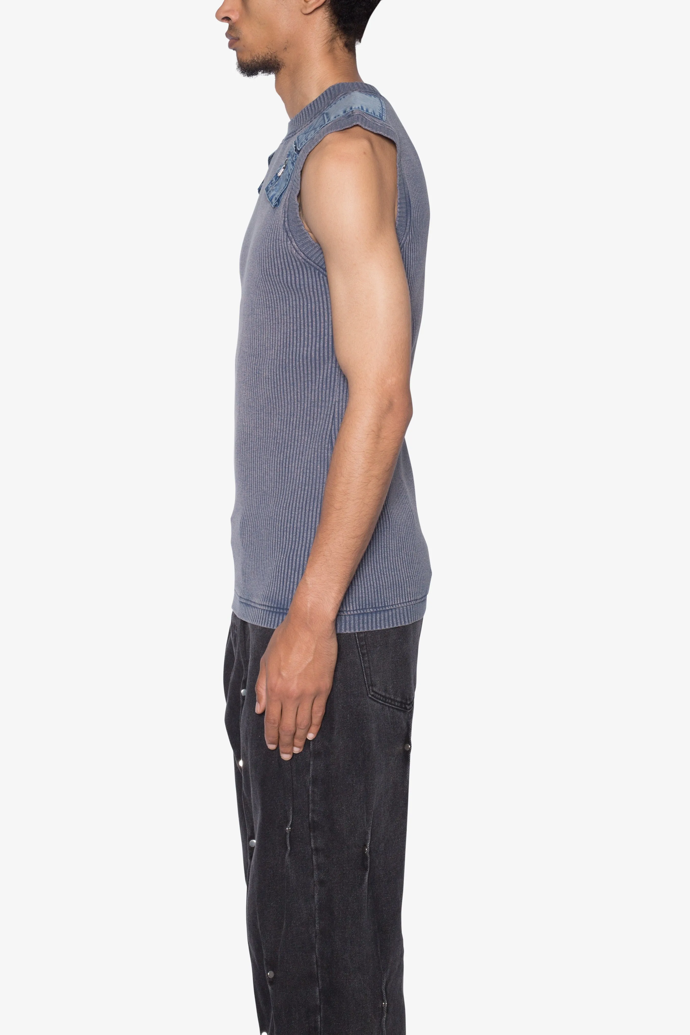 Ribbed Utility Vest - Blue