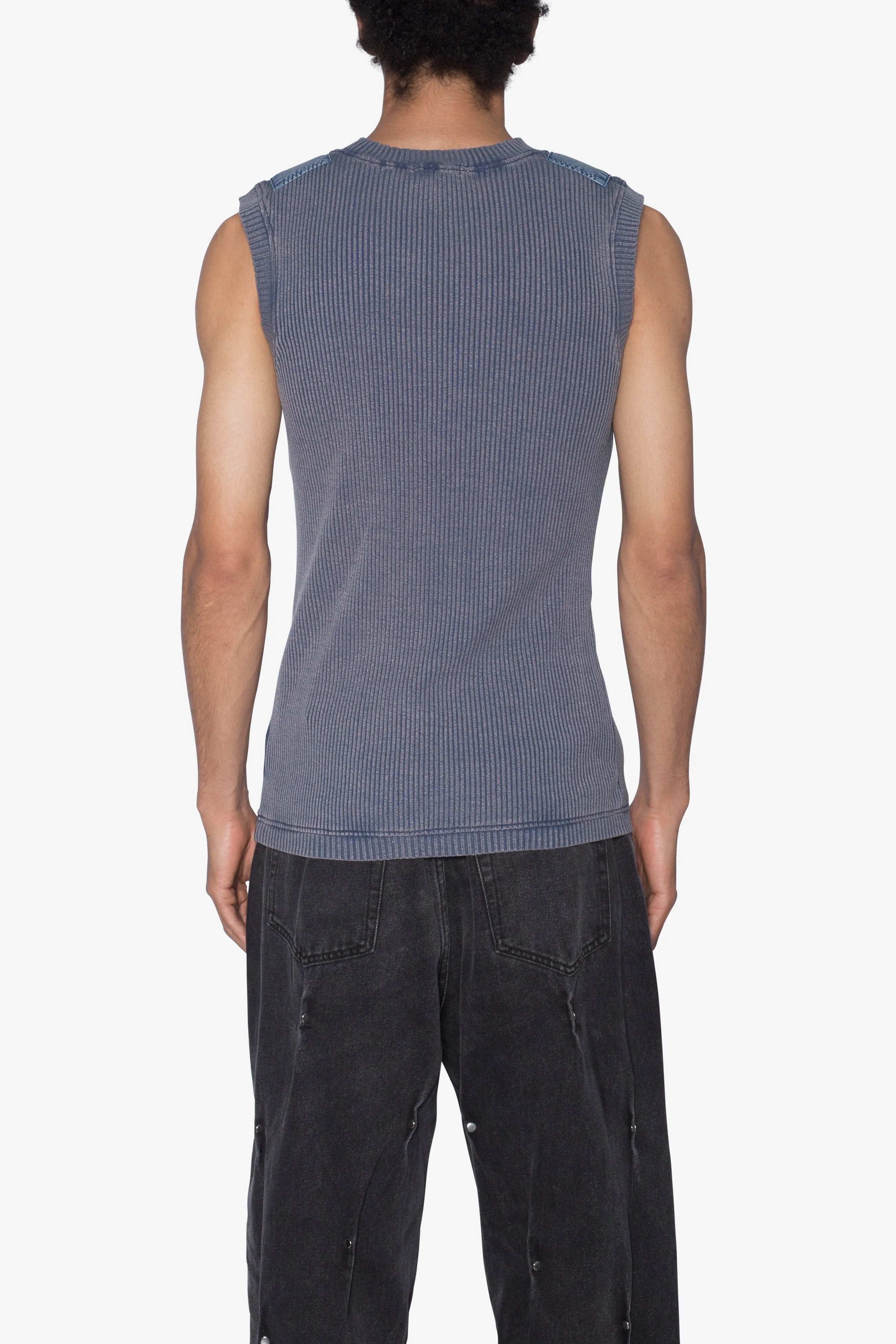 Ribbed Utility Vest - Blue