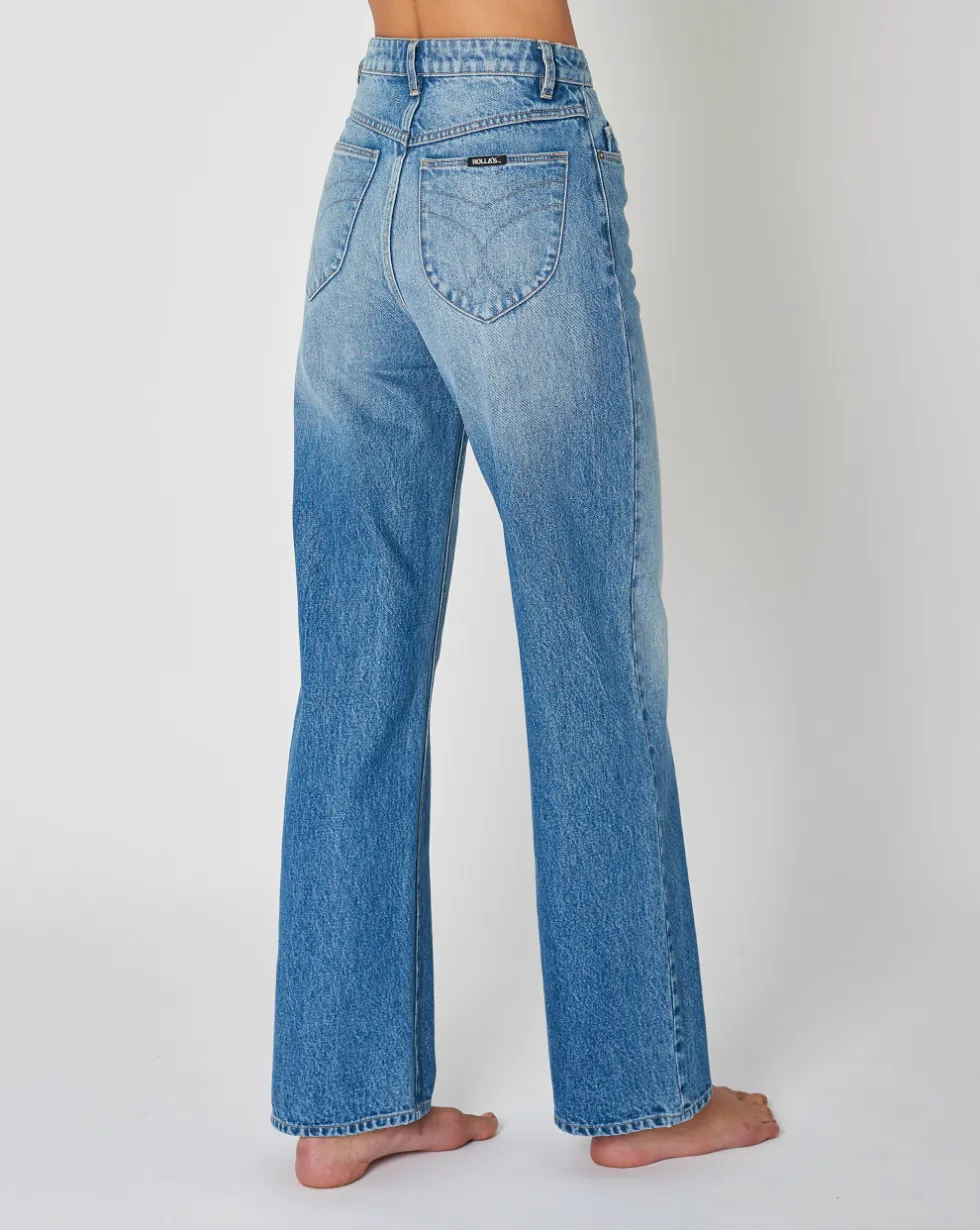 rolla's heidi straight jean - mid blue