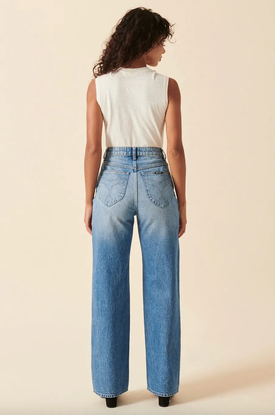 rolla's heidi straight jean - mid blue