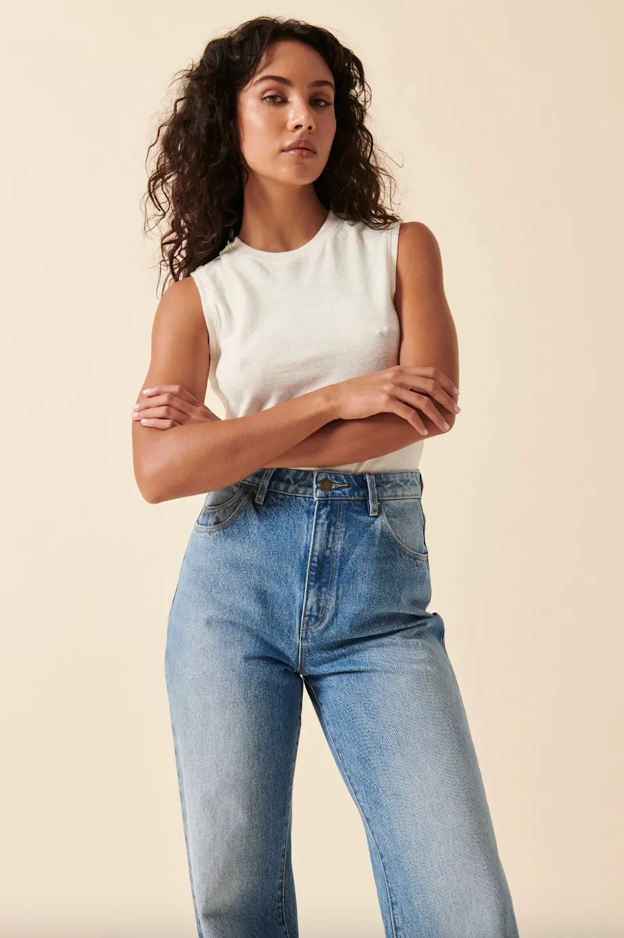 rolla's heidi straight jean - mid blue