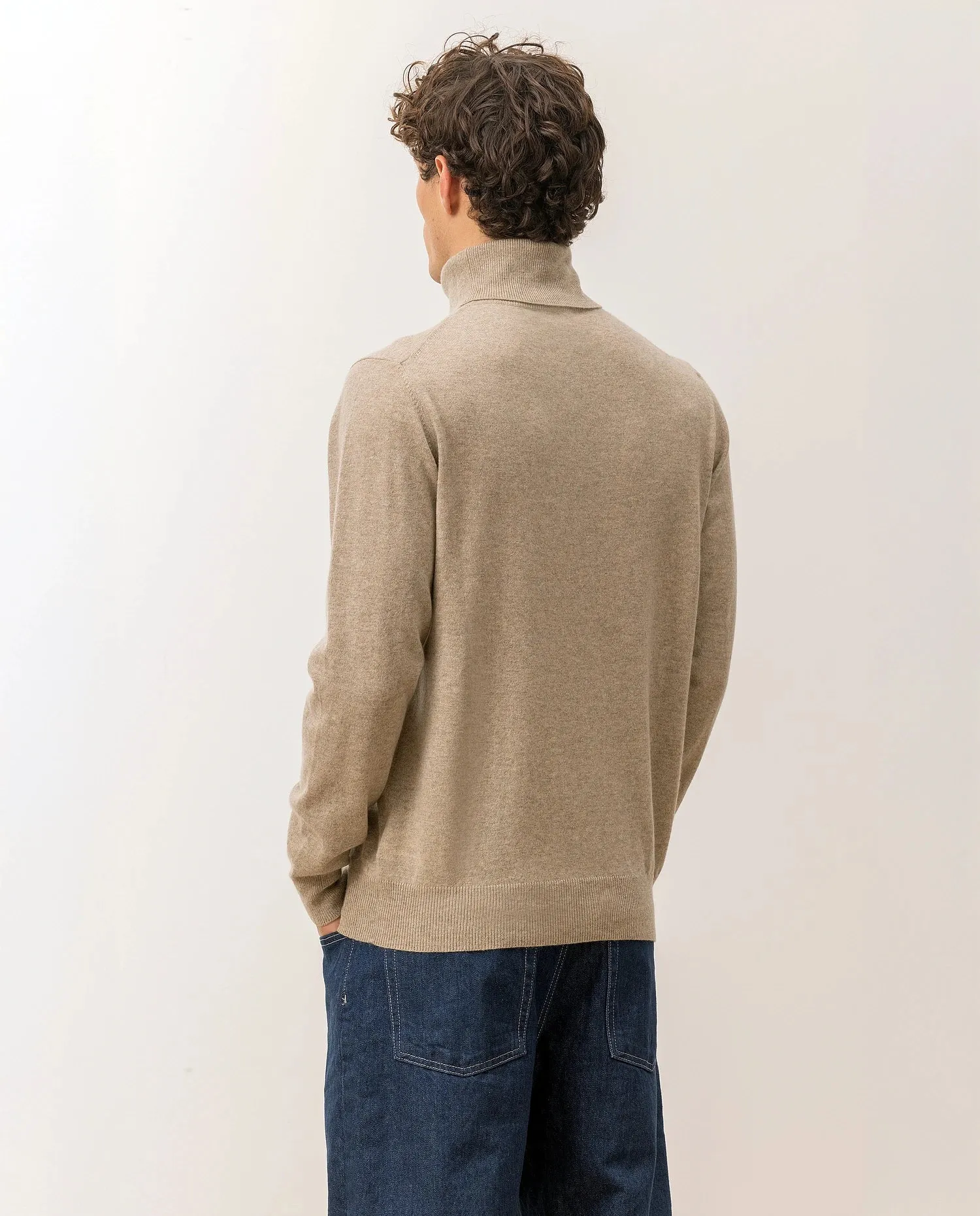 Rollkragen Pullover aus Cashmere in Beige
