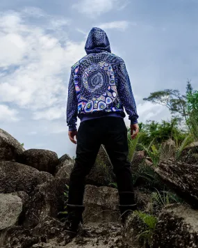 Sacred Geometry Hoodie | UV Hoodie | Fractal Hoodie | Psy Clothing | Festival Hoodie | Psychedelic Sweater | Purple Spiral 2020 - UV(HD)